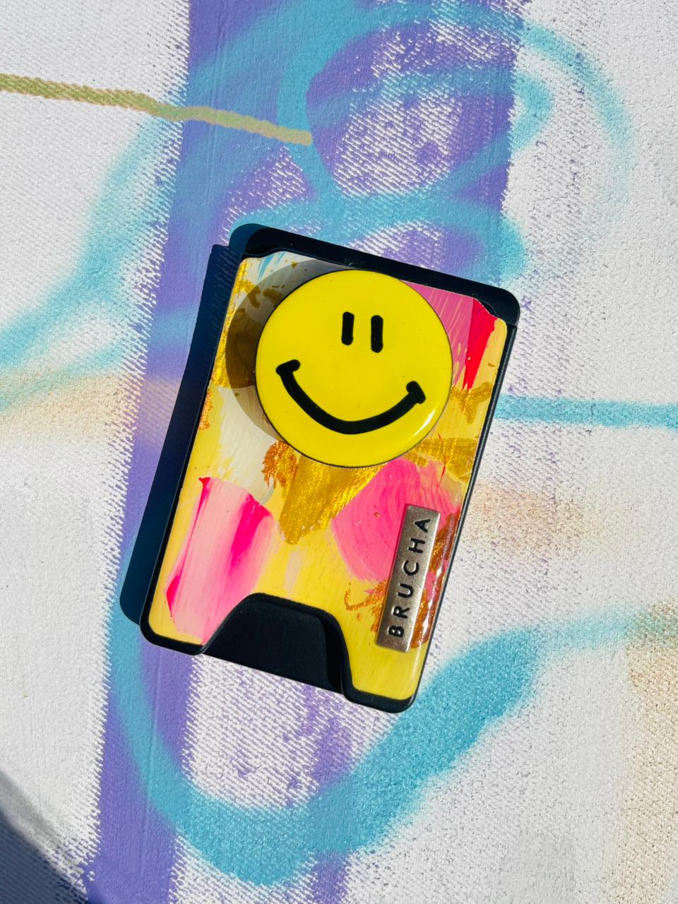 Cartera MagSafe con phone holder incluido handpainted - Happy