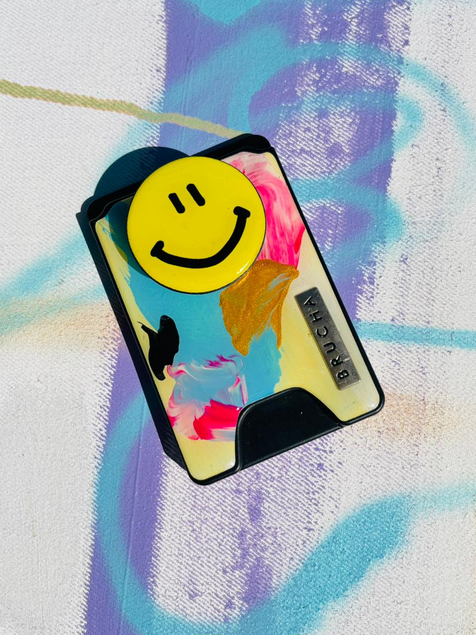 Cartera MagSafe con phone holder incluido handpainted - Happy