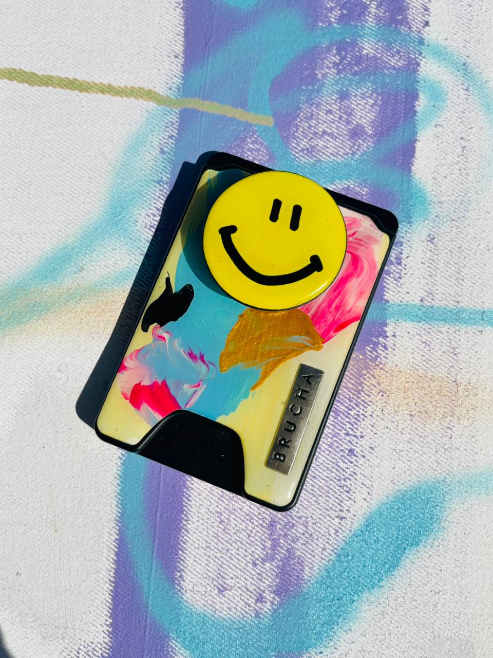 Cartera MagSafe con phone holder incluido handpainted - Happy