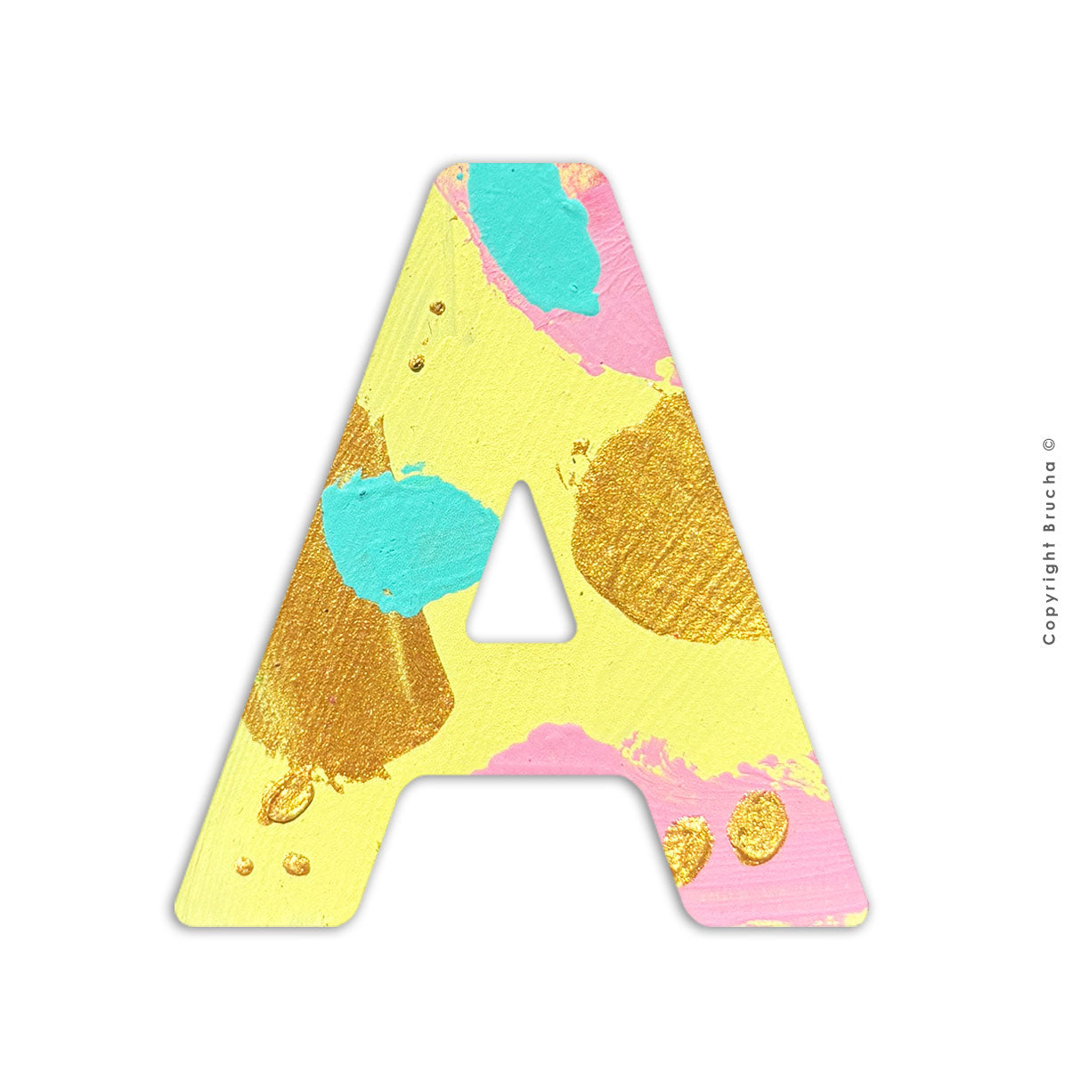 Sticker pintada a mano pieza única letra - A