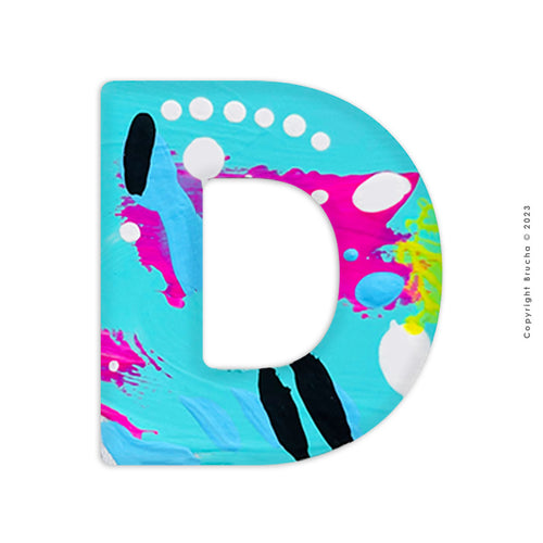 Sticker pintada a mano pieza única letra - D