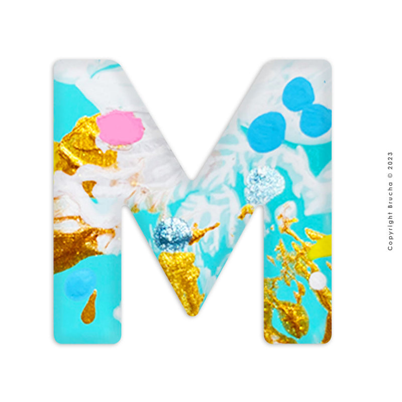 Sticker pintada a mano pieza única letra - M