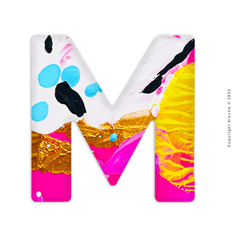 Sticker pintada a mano pieza única letra - M