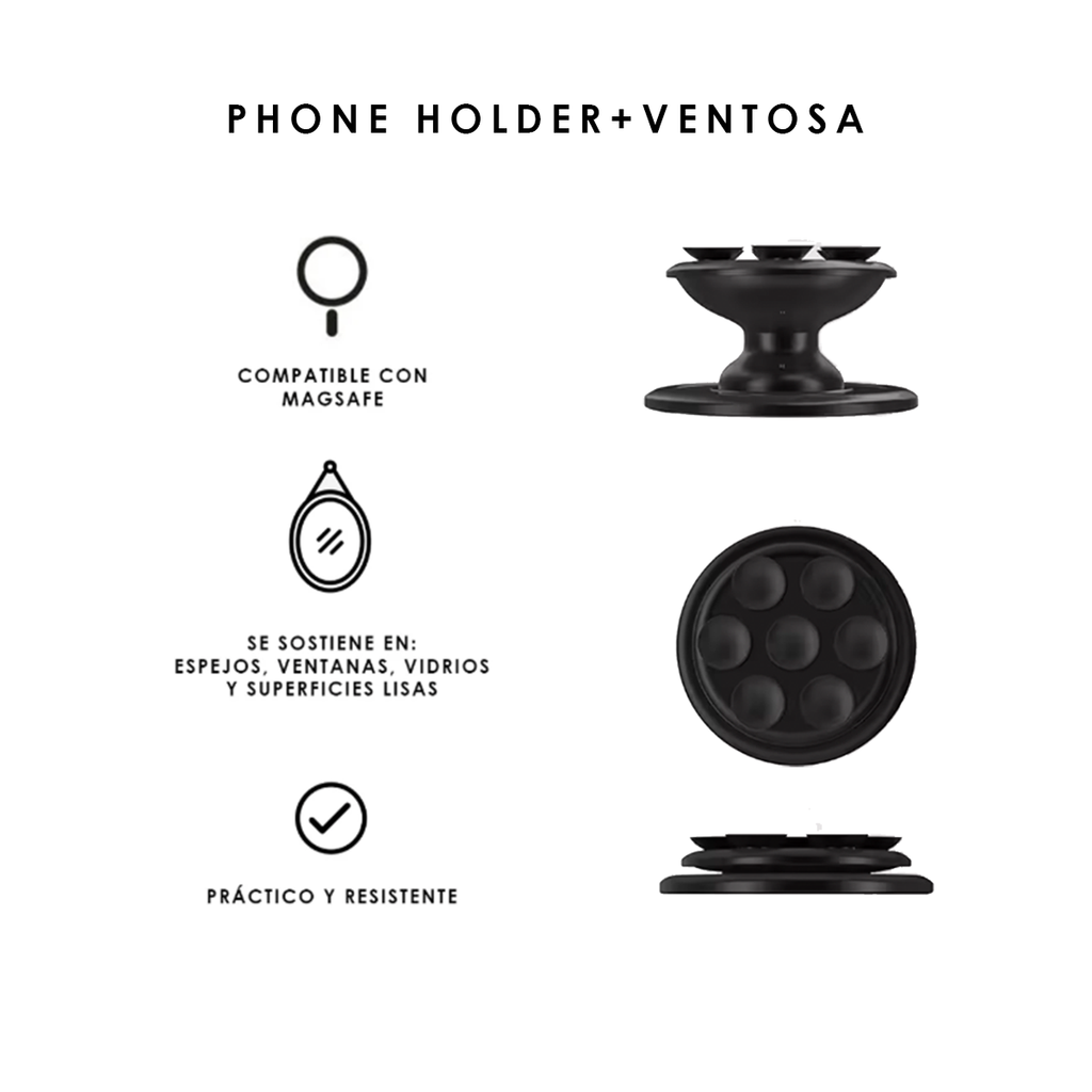 Ventosa Phone Holder MagSafe - Negro
