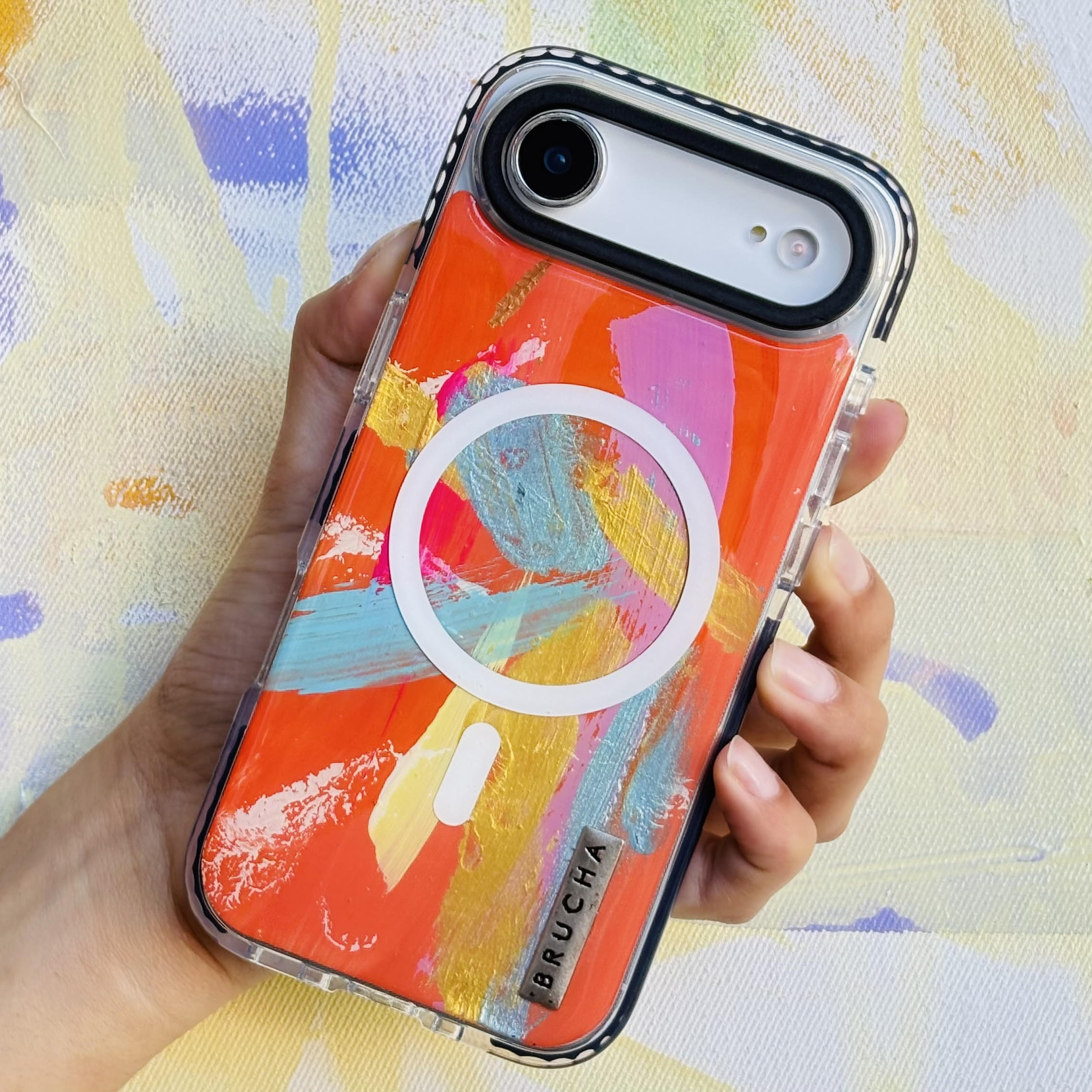 Funda Magsafe ultra protectora pintada a mano para iPhone 17 Air - Lie