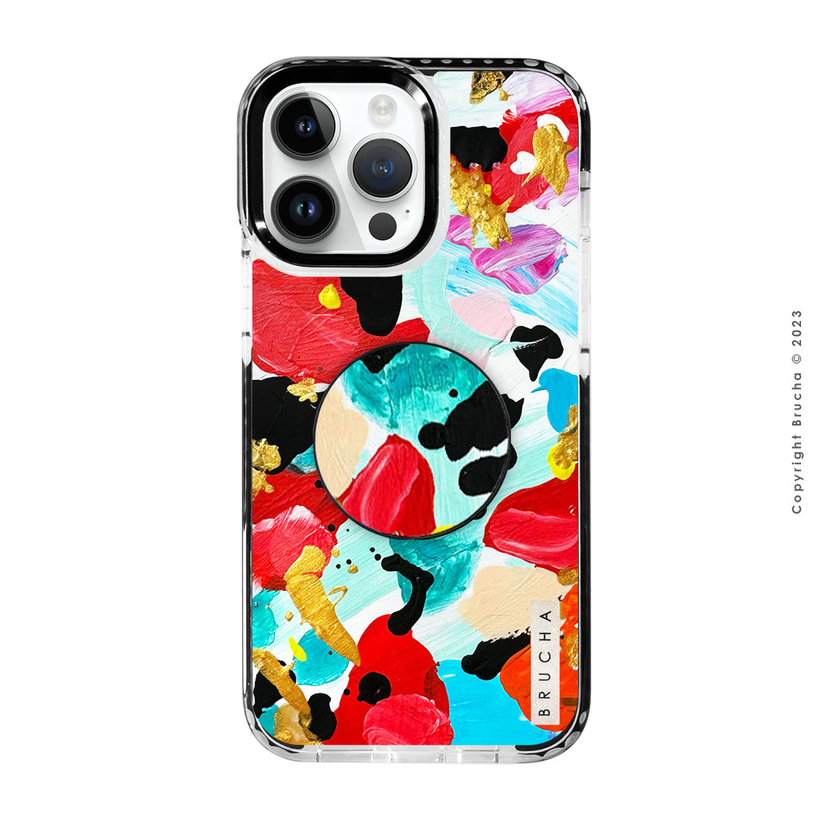 Set de funda ultra resistente, holder match y mica, pintada a mano para iPhone -  Marsella