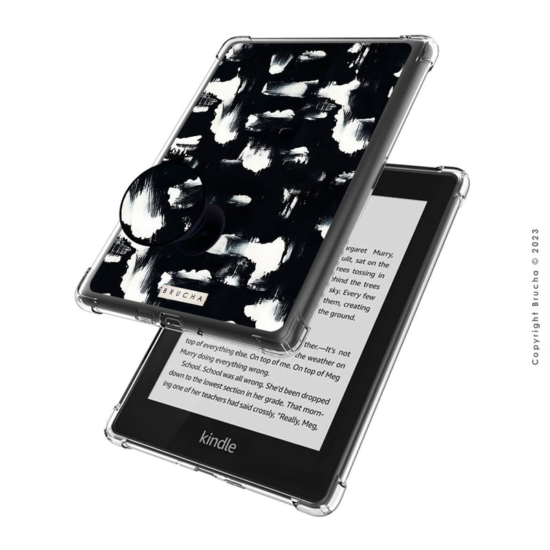 Funda ultra protectora y holder match para Kindle pintada a mano pieza única - Pared Negra