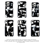 Set de funda ultra resistente, holder match y mica, pintada a mano para iPhone -  Pared Negra