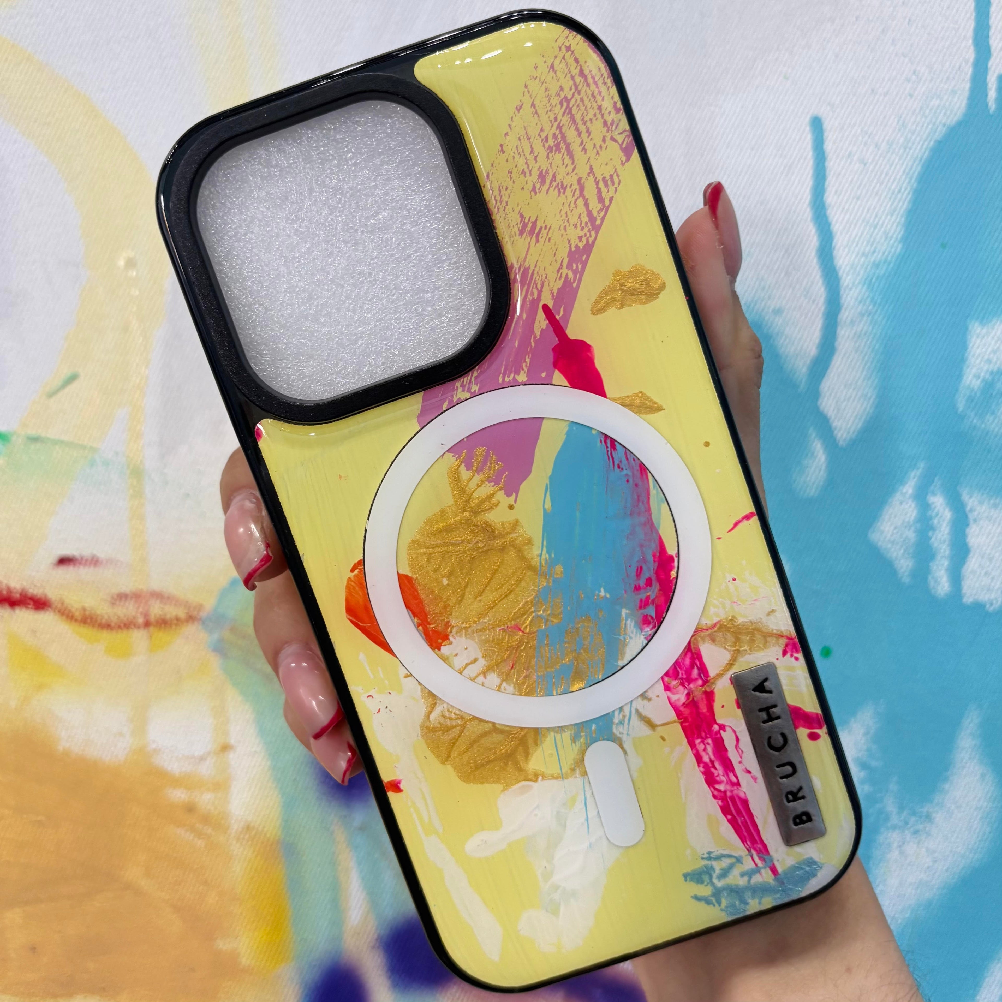 Funda Magsafe ultra protectora pintada a mano para iPhone 15 Pro - Katara