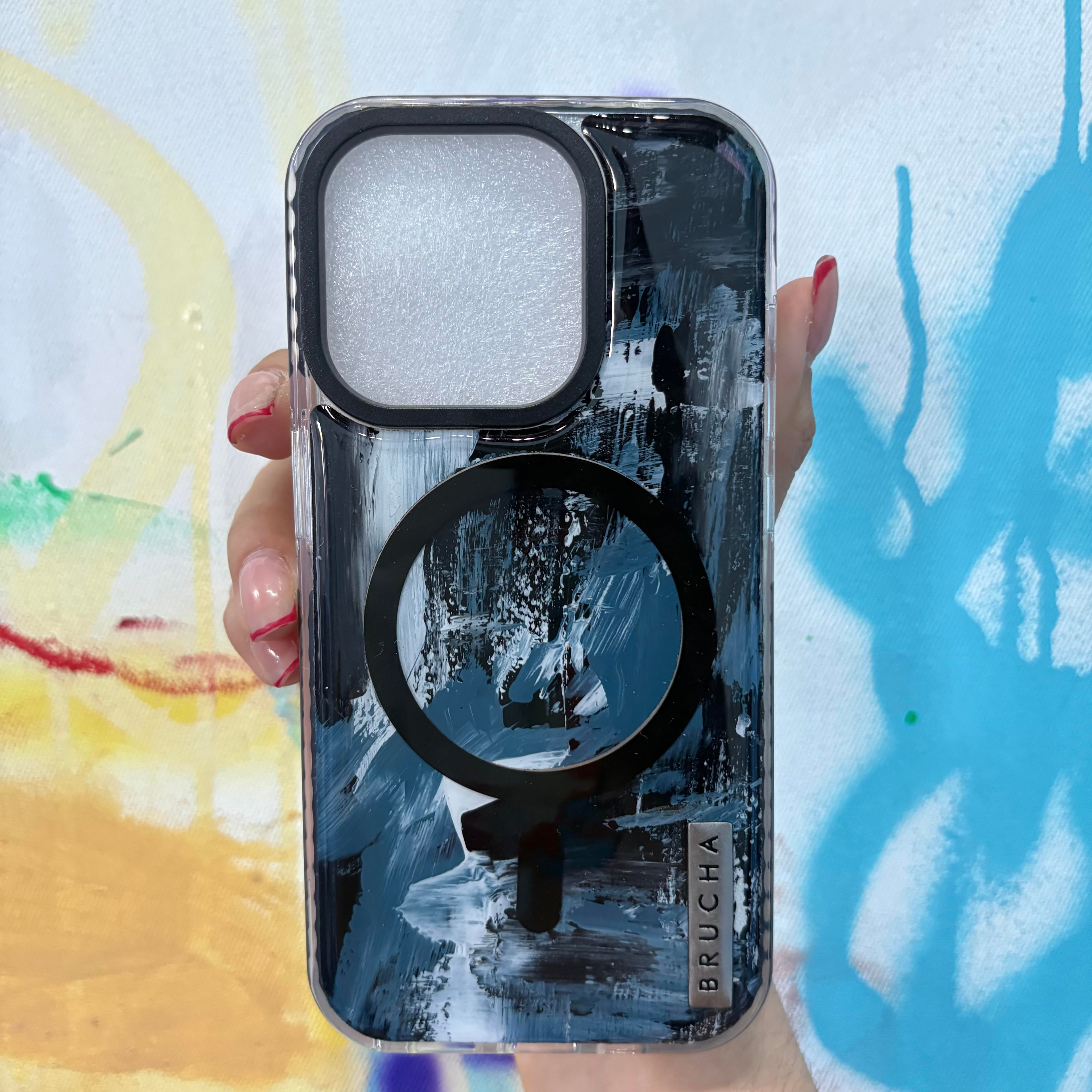 Funda Magsafe ultra protectora pintada a mano para iPhone 15 Pro - Luan