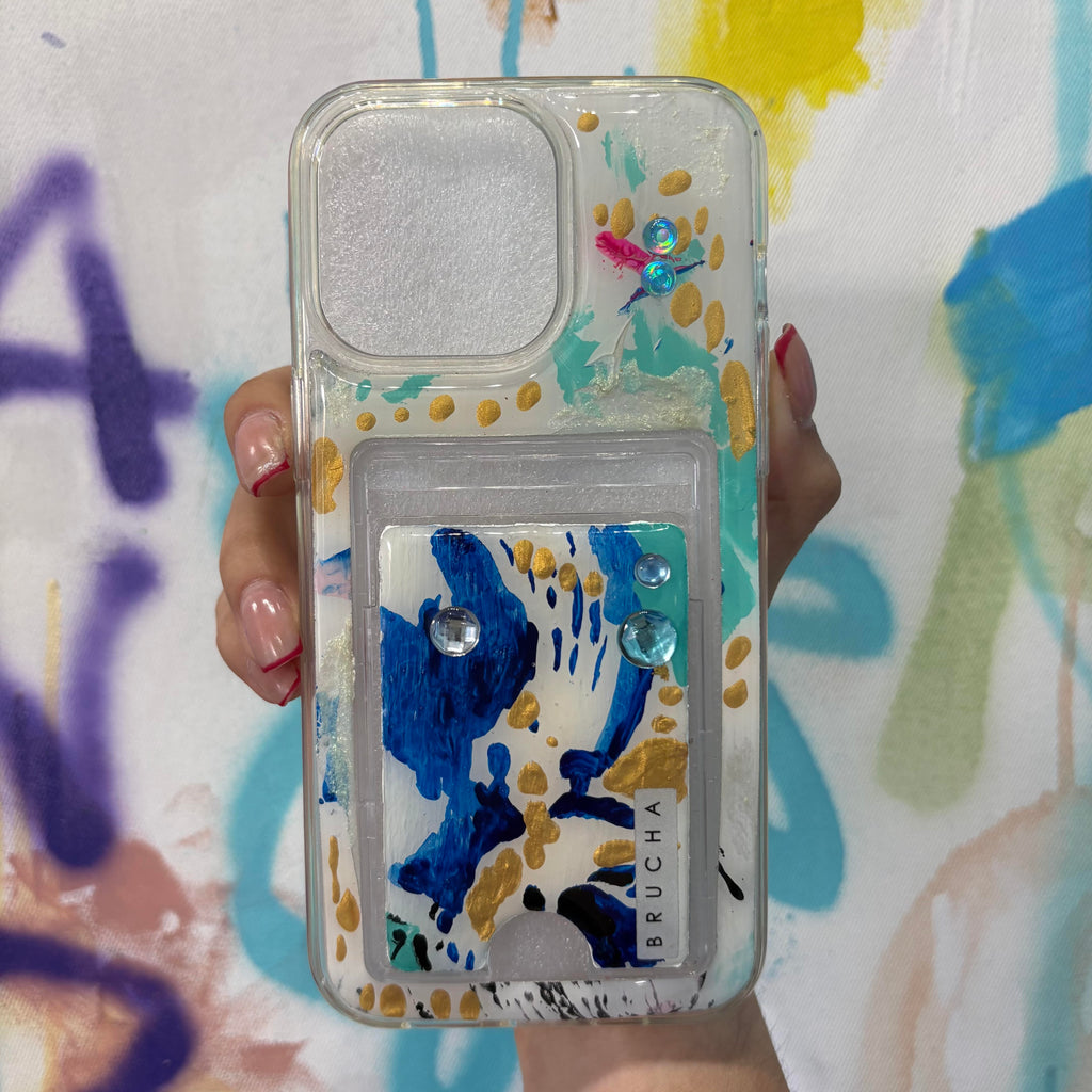 Funda Impact con cartera pintada a mano para iPhone - Mist