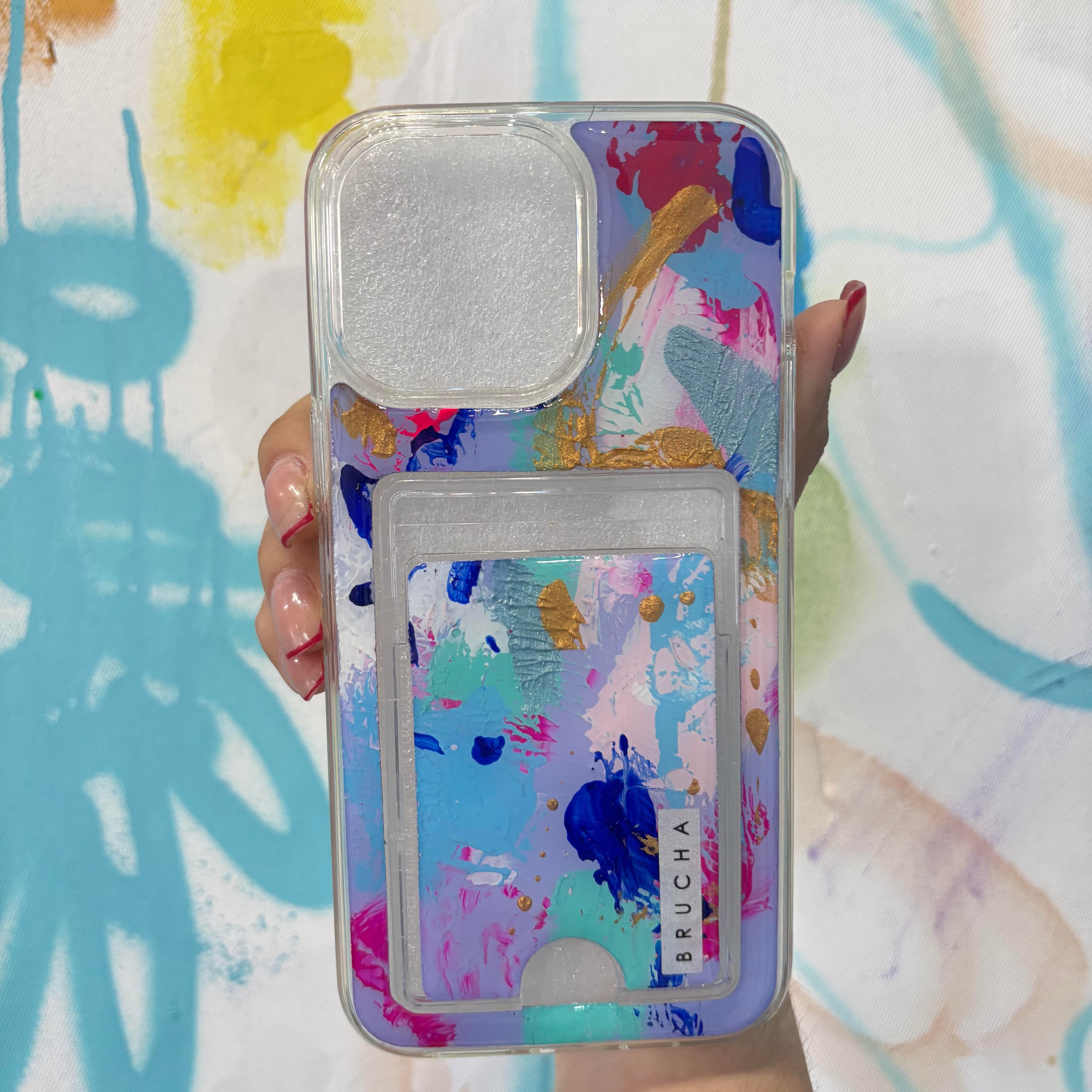Funda Impact con cartera pintada a mano para iPhone - Ivy