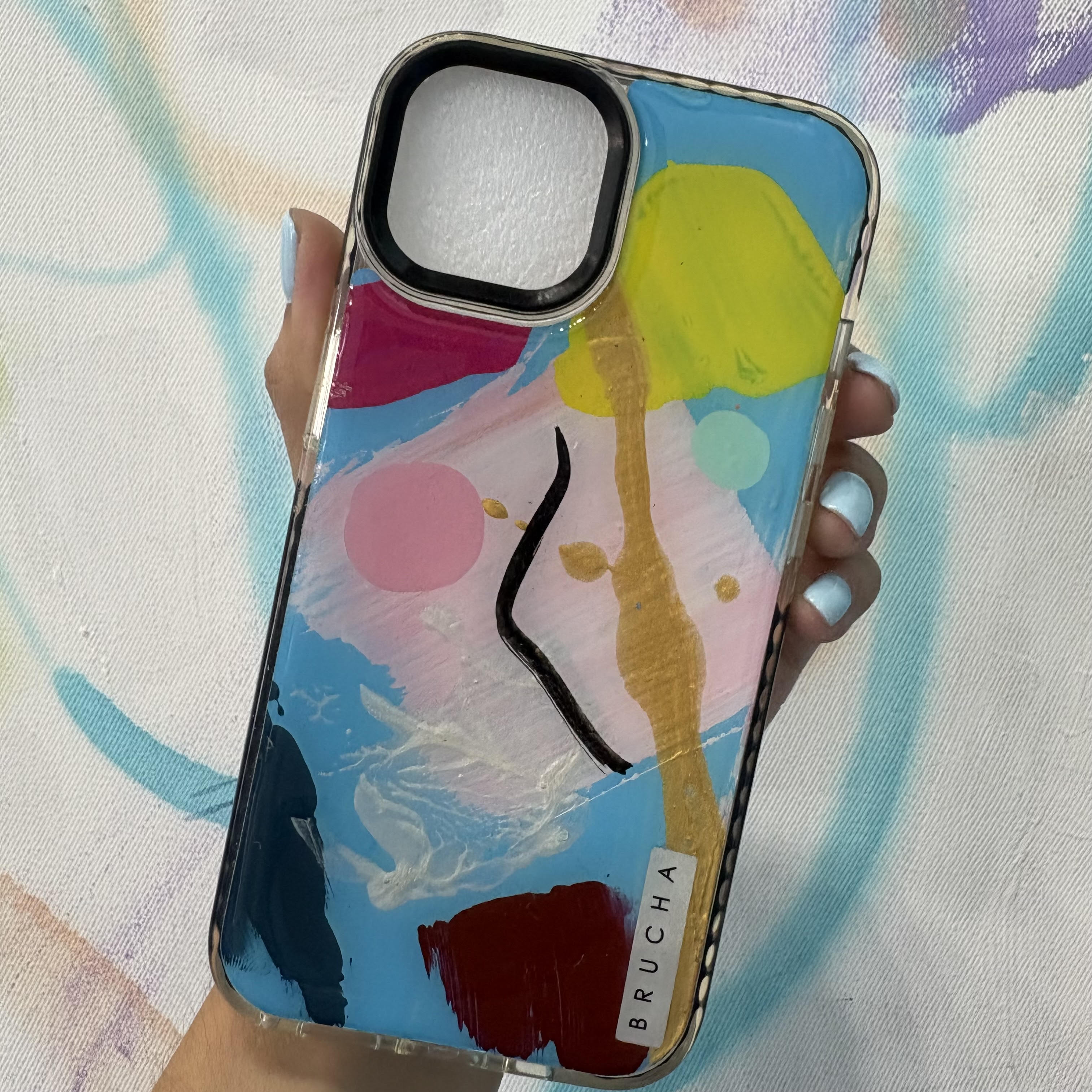 Funda ultra protectora pintada a mano para iPhone 15 - Brocoli