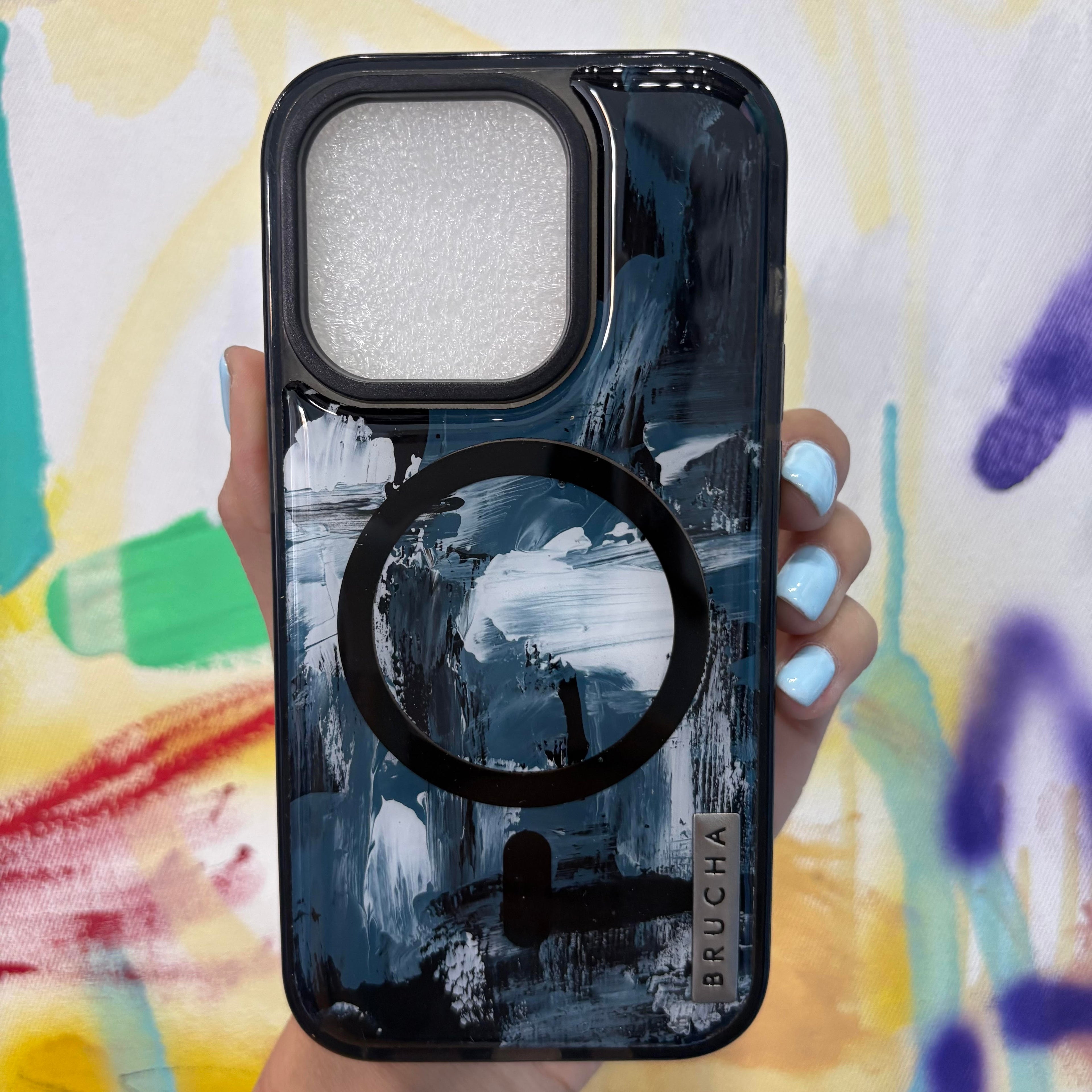 Funda Magsafe ultra protectora pintada a mano para iPhone 14 Pro - Puckett