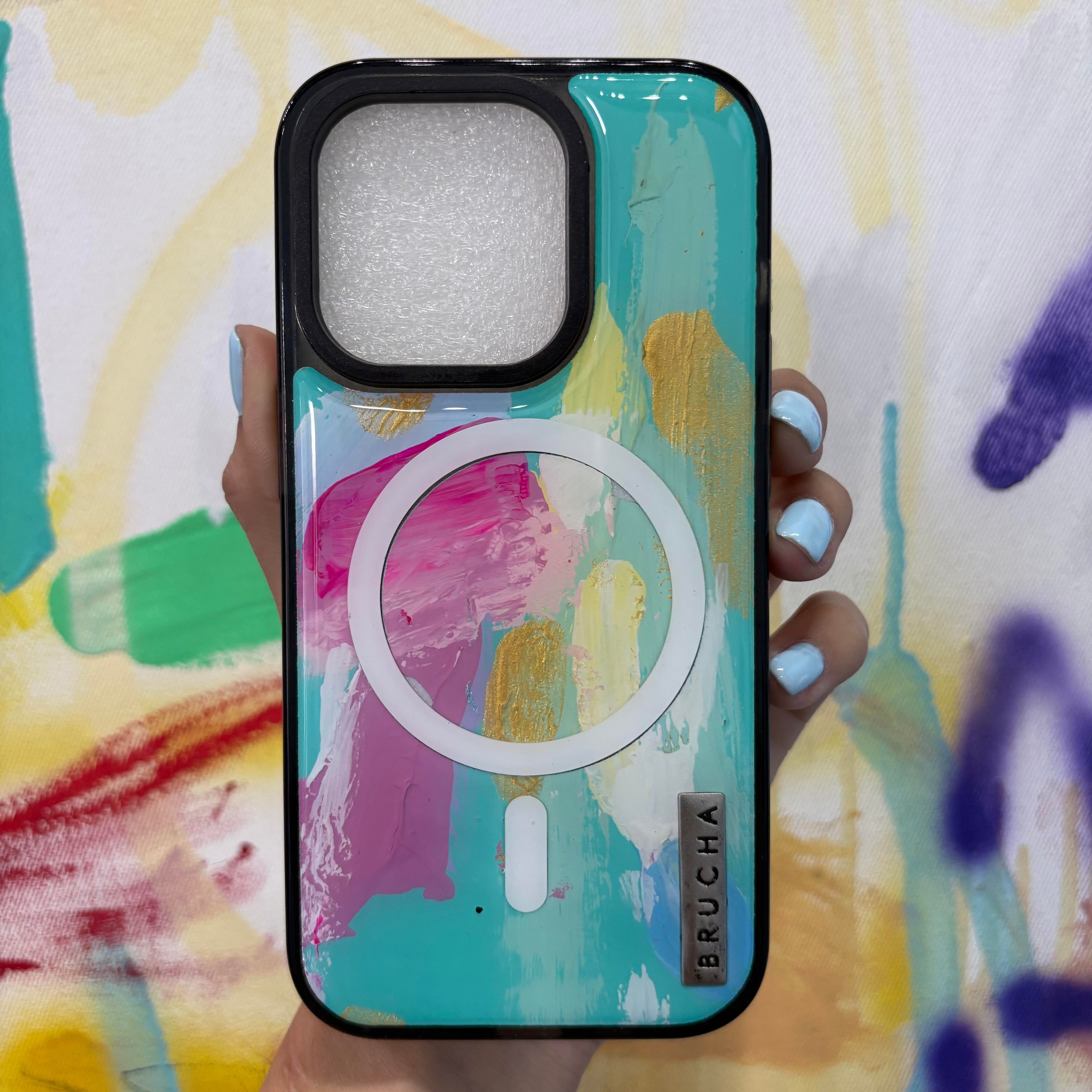 Funda Magsafe ultra protectora pintada a mano para iPhone 14 Pro - Arenita