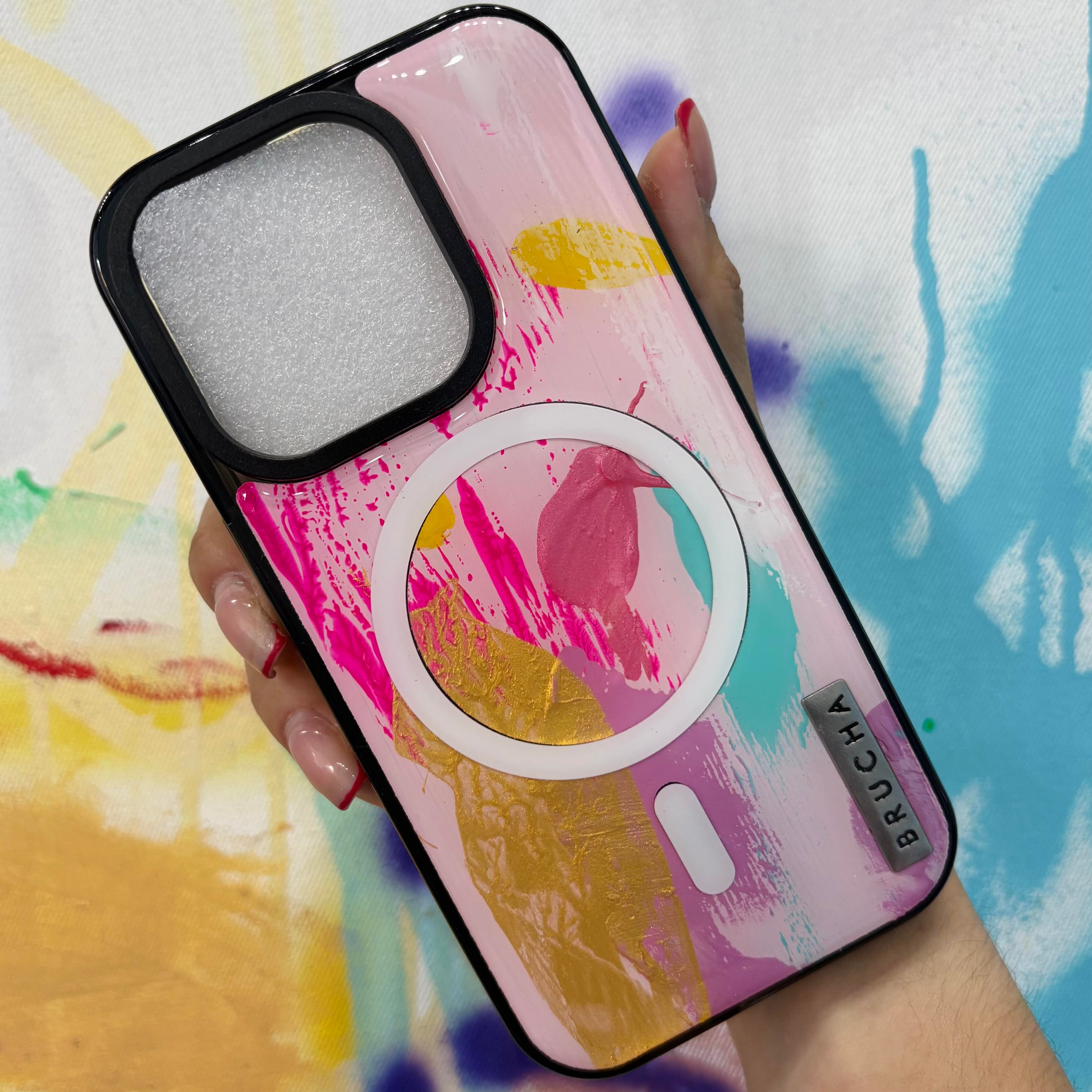 Funda Magsafe ultra protectora pintada a mano para iPhone 15 Pro - Wheezer