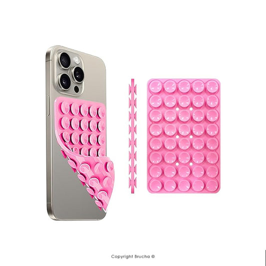 Soporte para celular con ventosa de silicona de doble cara - Rosa claro