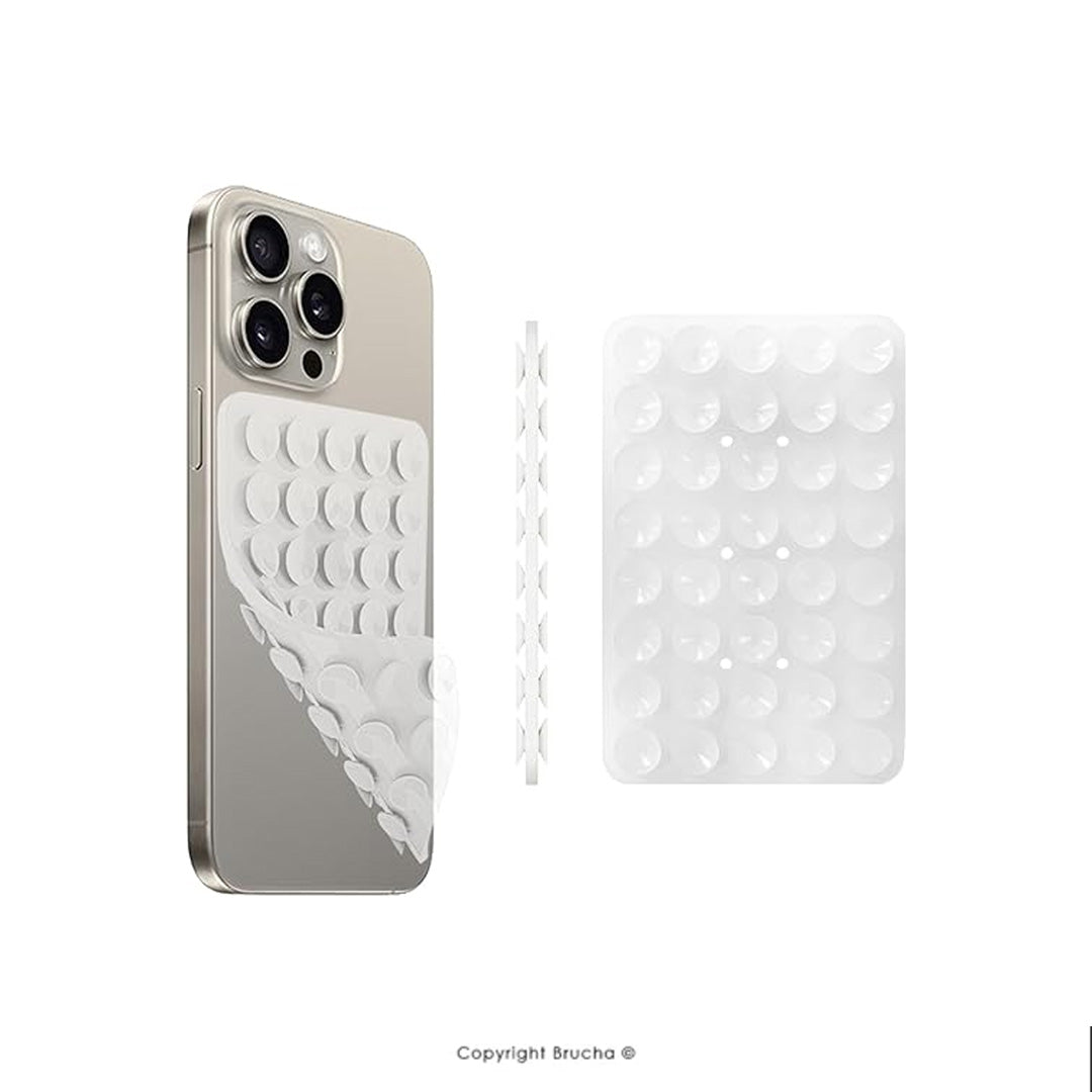 Soporte para celular con ventosa de silicona de doble cara - Transparente