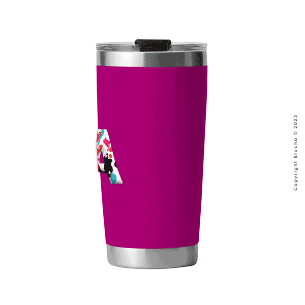 Termo Magenta con Inicial Colores 20 oz