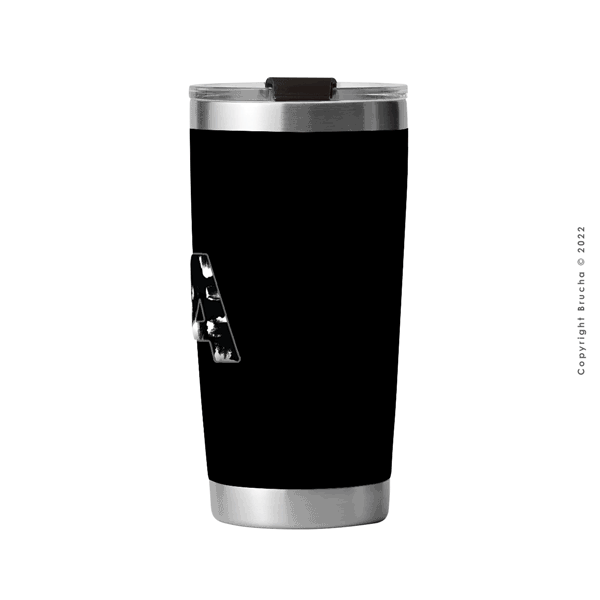 Termo Negro con Inicial B&W 20 oz