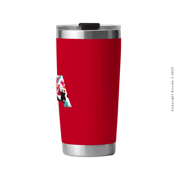 Termo Rojo con Inicial Colores 20 oz