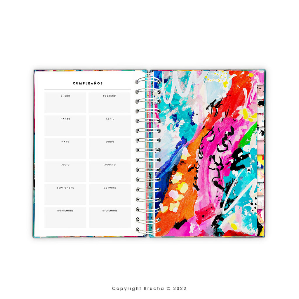 Agenda, planificador mensual y semanal, organizador, diario, metas modelo: Luca