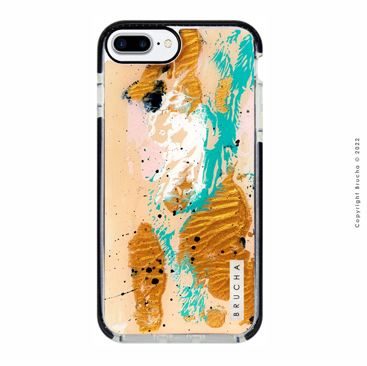 Funda ultra protectora pintada a mano para iPhone 6/7/8 Plus - Pared Negra