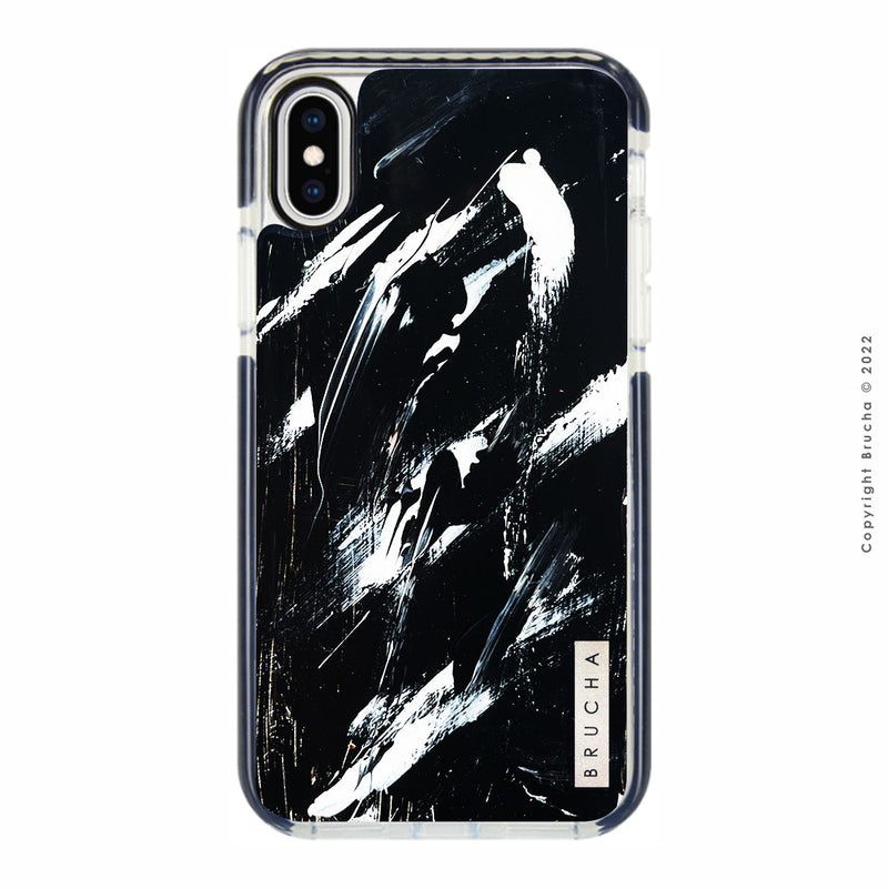 Funda ultra protectora pintada a mano para iPhone X Max - Pared Negra