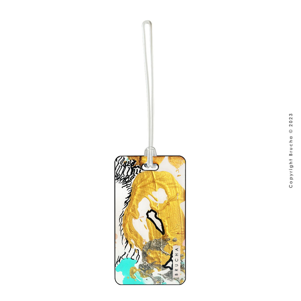 MANIFESTACIÓN ABUNDANCIA - Tag de maleta pintado a mano pieza única