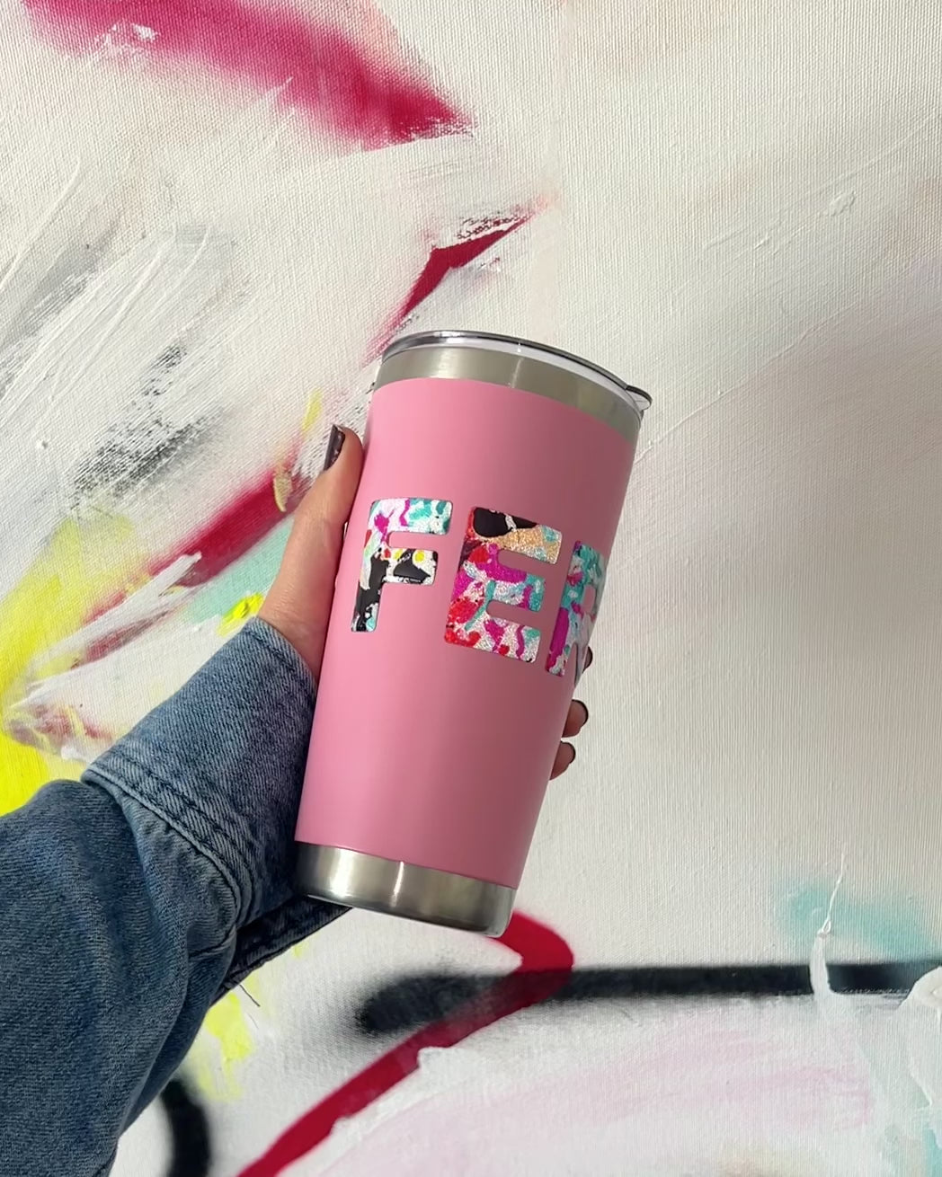 Termo Negro con Inicial Colores 30 oz